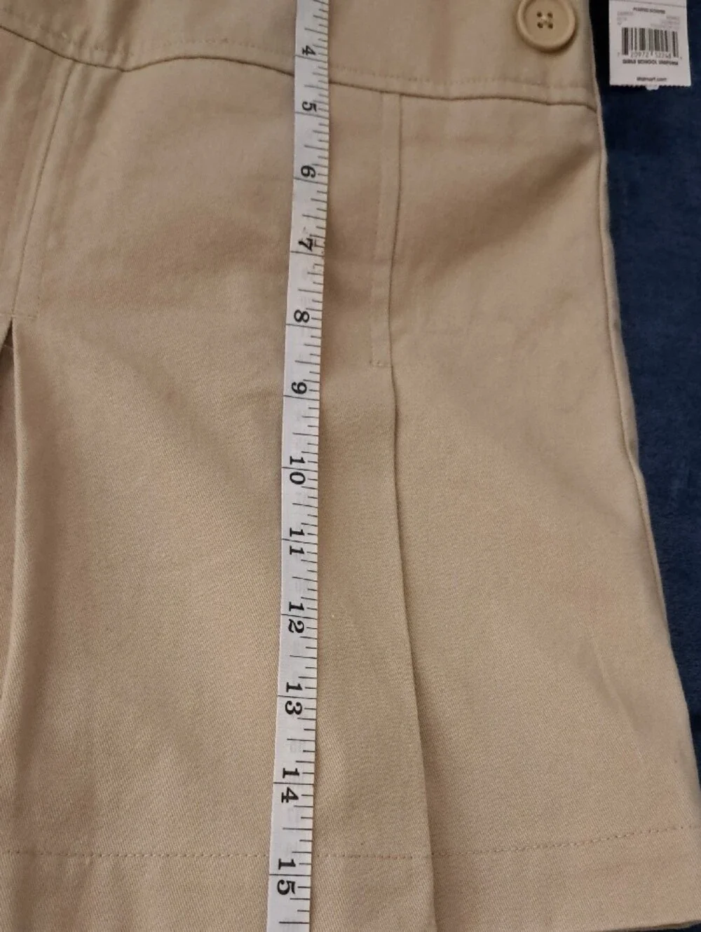 George Khaki Button-Accent Pleated Mini Skirt